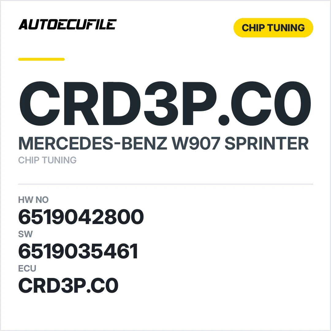 MERCEDES SPRINTER W907 CRD3P.C0 6519042800 6519035461 TUNED