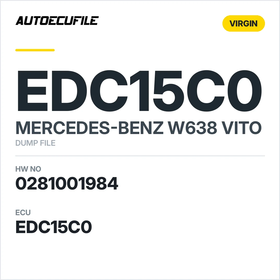 MERCEDES VITO EDC15C0  0281001984 VIRGIN DUMP