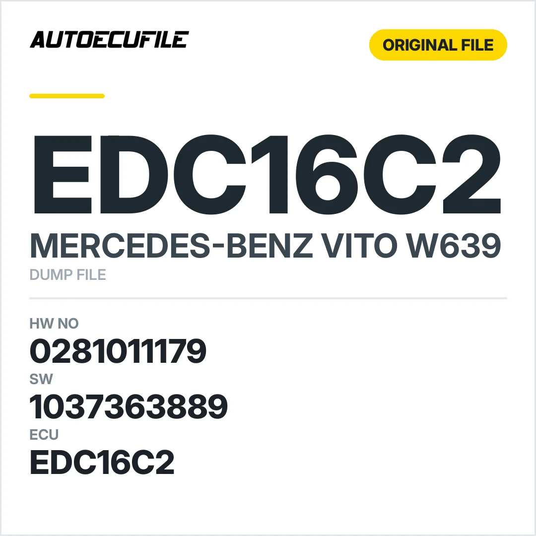 MERCEDES VITO EDC16C2 0281011179 1037363889 DUMP
