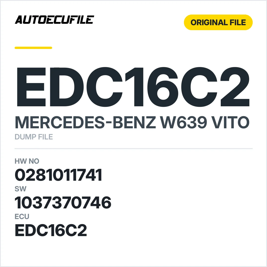 MERCEDES VITO EDC16C2 0281011741 1037370746 DUMP