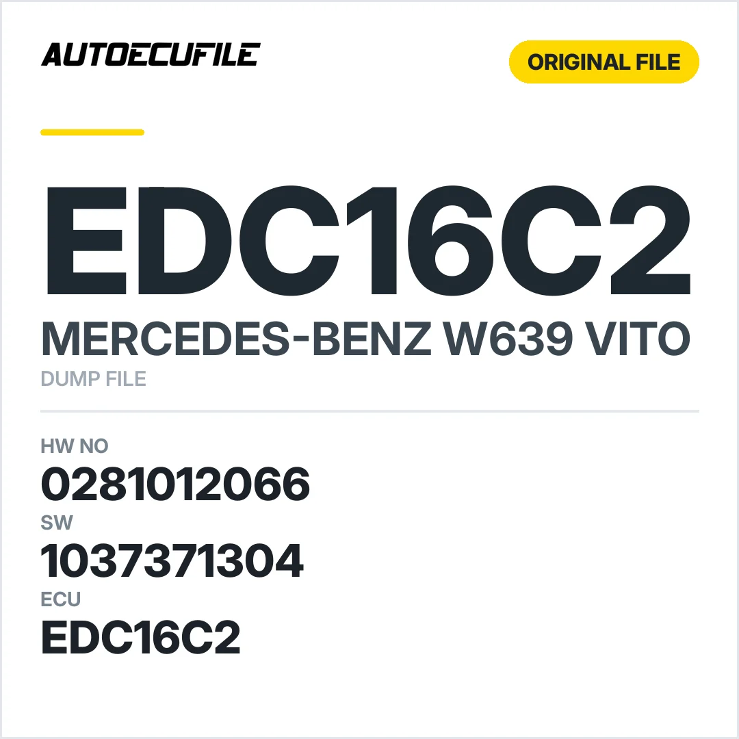 MERCEDES VITO EDC16C2 0281012066 1037371304 DUMP