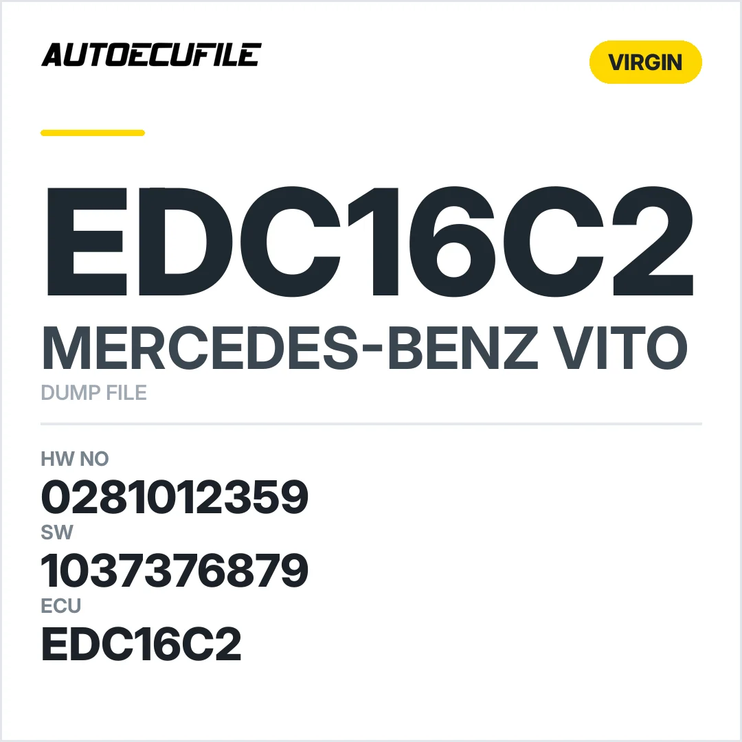 MERCEDES VITO EDC16C2 0281012359 1037376879 VIRGIN DUMP