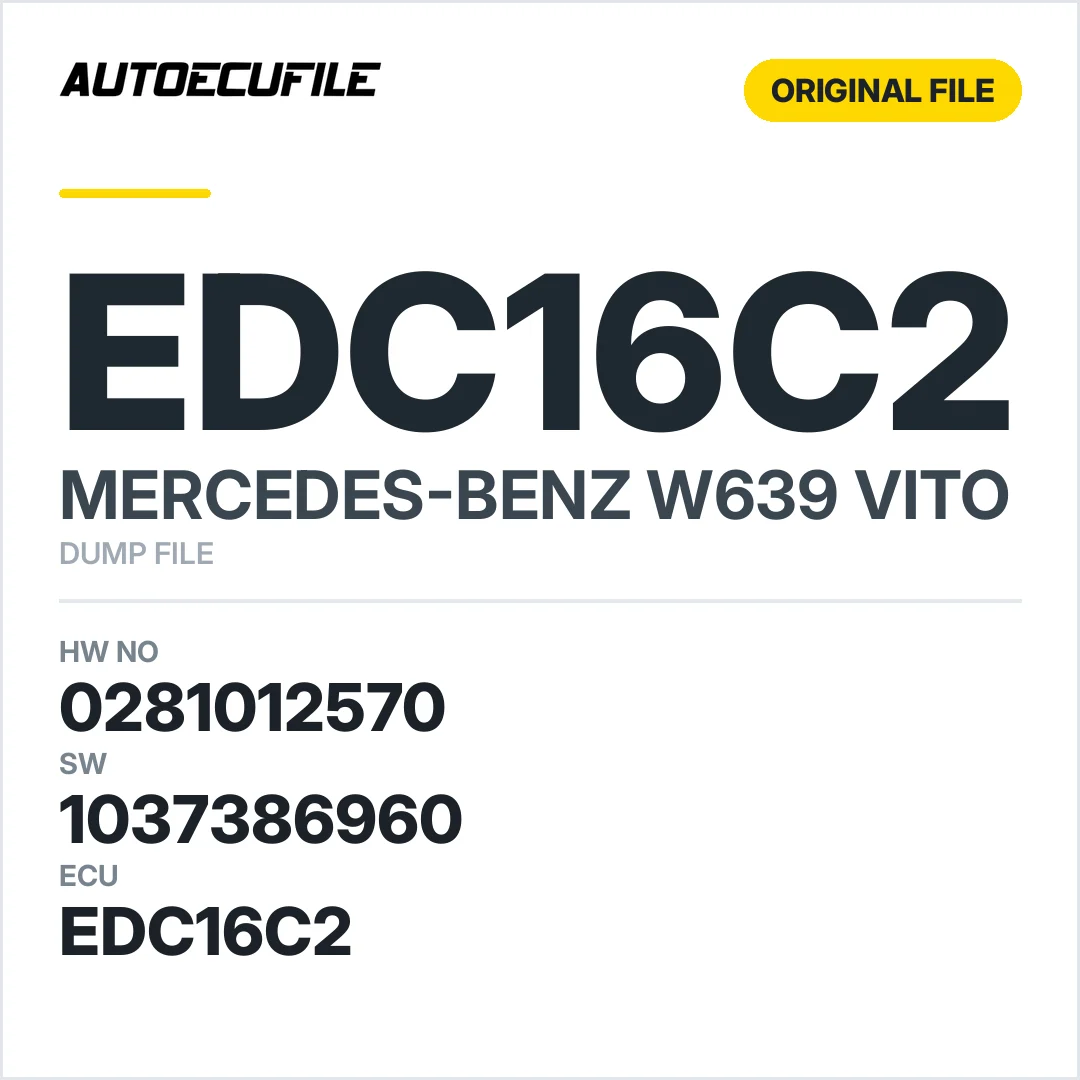 MERCEDES VITO EDC16C2 0281012570 1037386960 DUMP