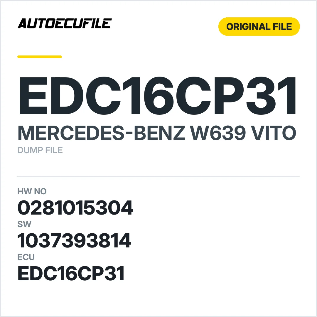 MERCEDES VITO EDC16CP31 0281015304 1037393814 DUMP