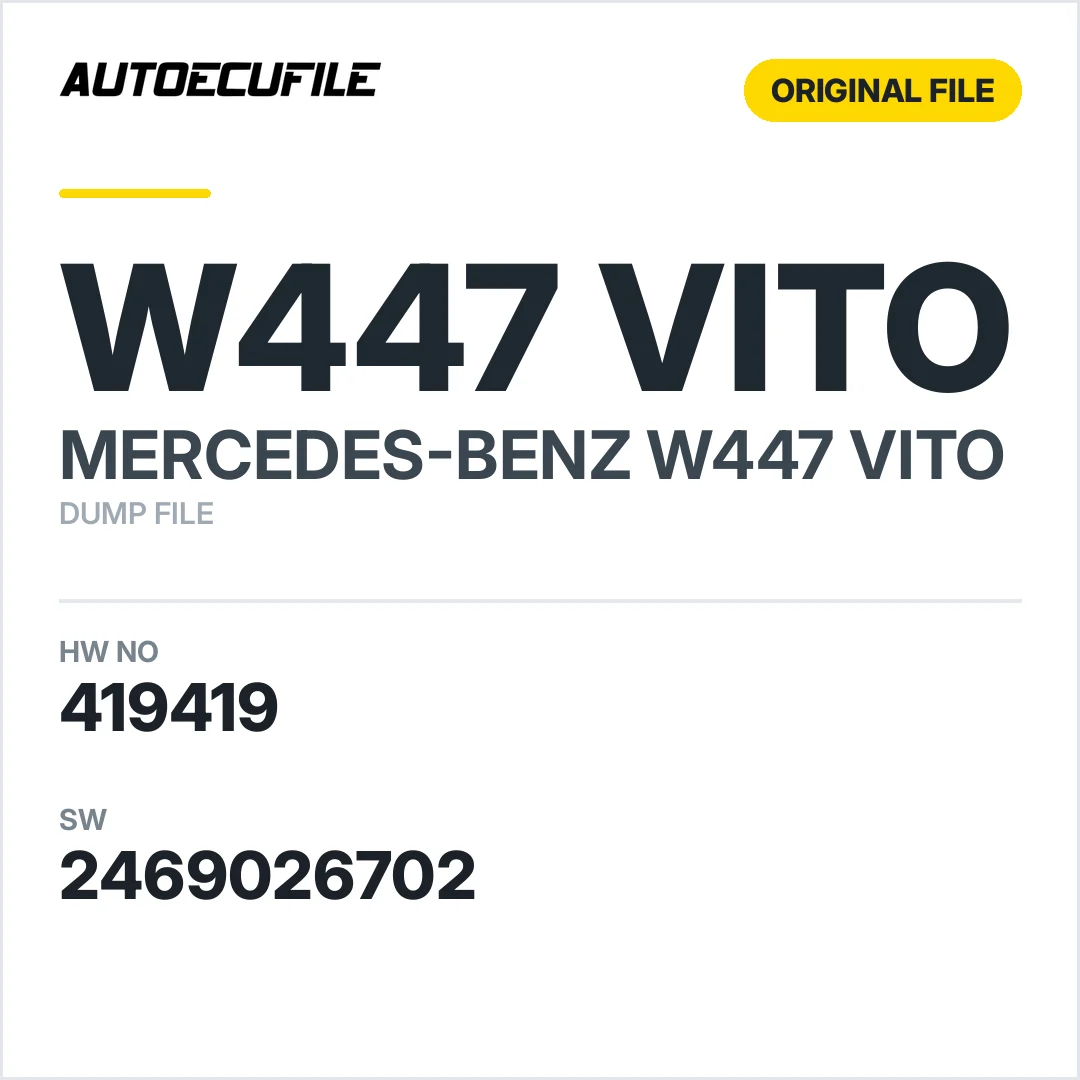 MERCEDES VITO W447 MRM 419419 2469026702  DUMP