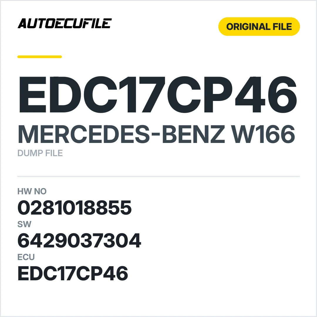 MERCEDES W166 EDC17CP46 0281018855 1037529277 DUMP