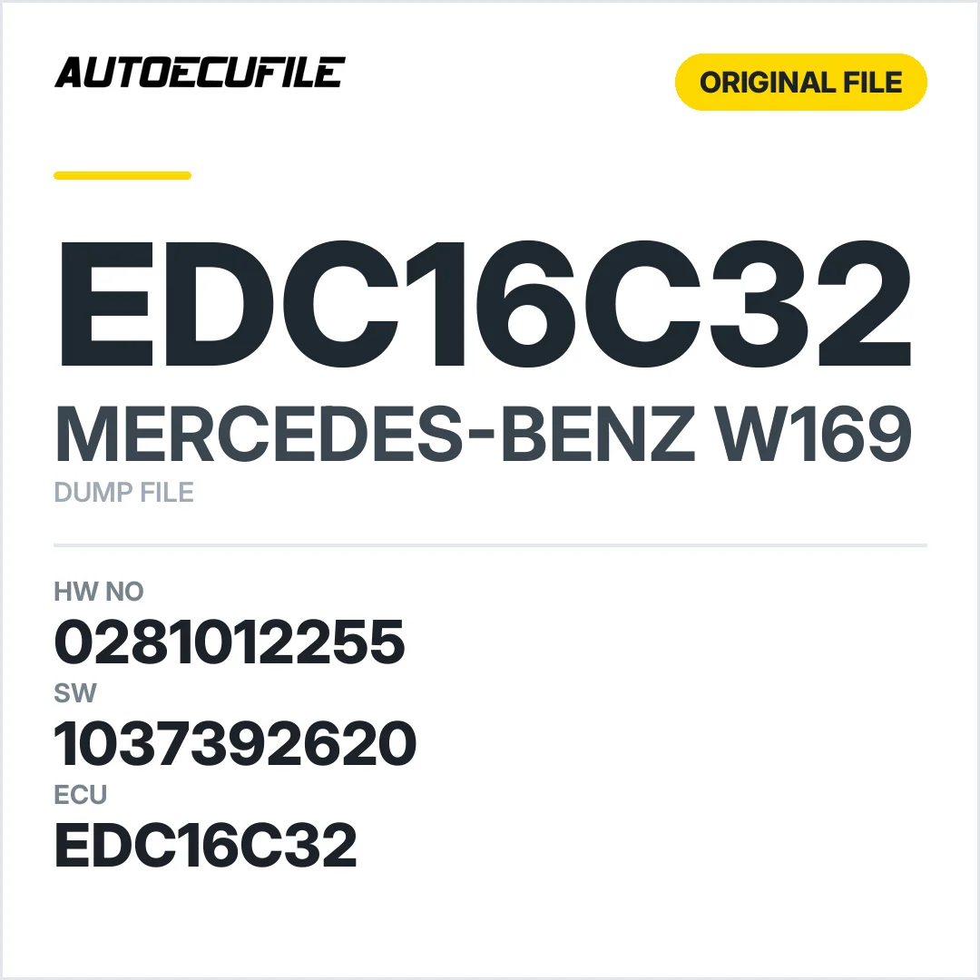MERCEDES W169 EDC16C32 0281012255 1037392620  DUMP