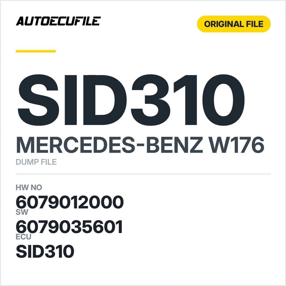MERCEDES W176 SID310 6079012000 6079035601 DUMP