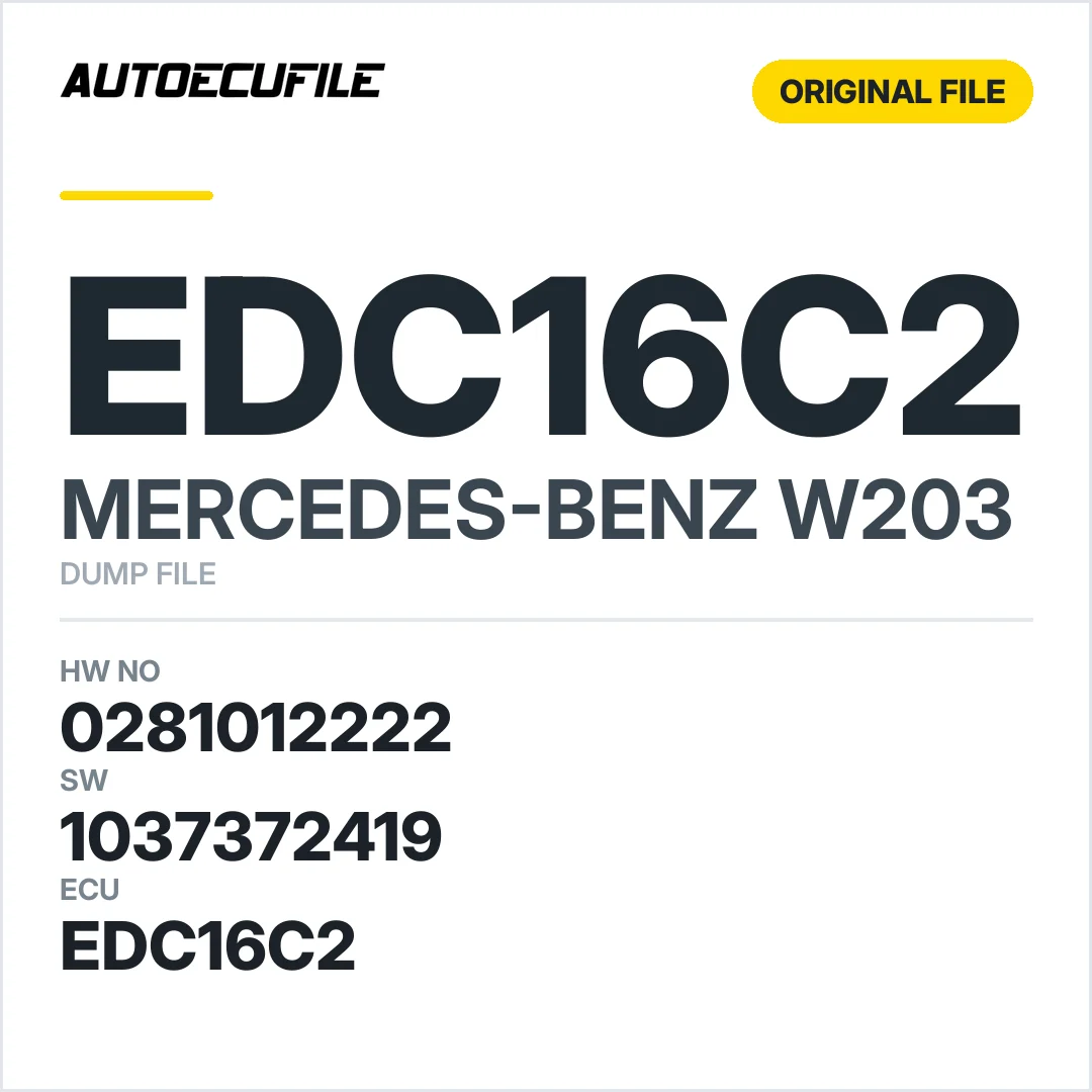 MERCEDES W203 EDC16C2 0281012222 1037372419 DUMP