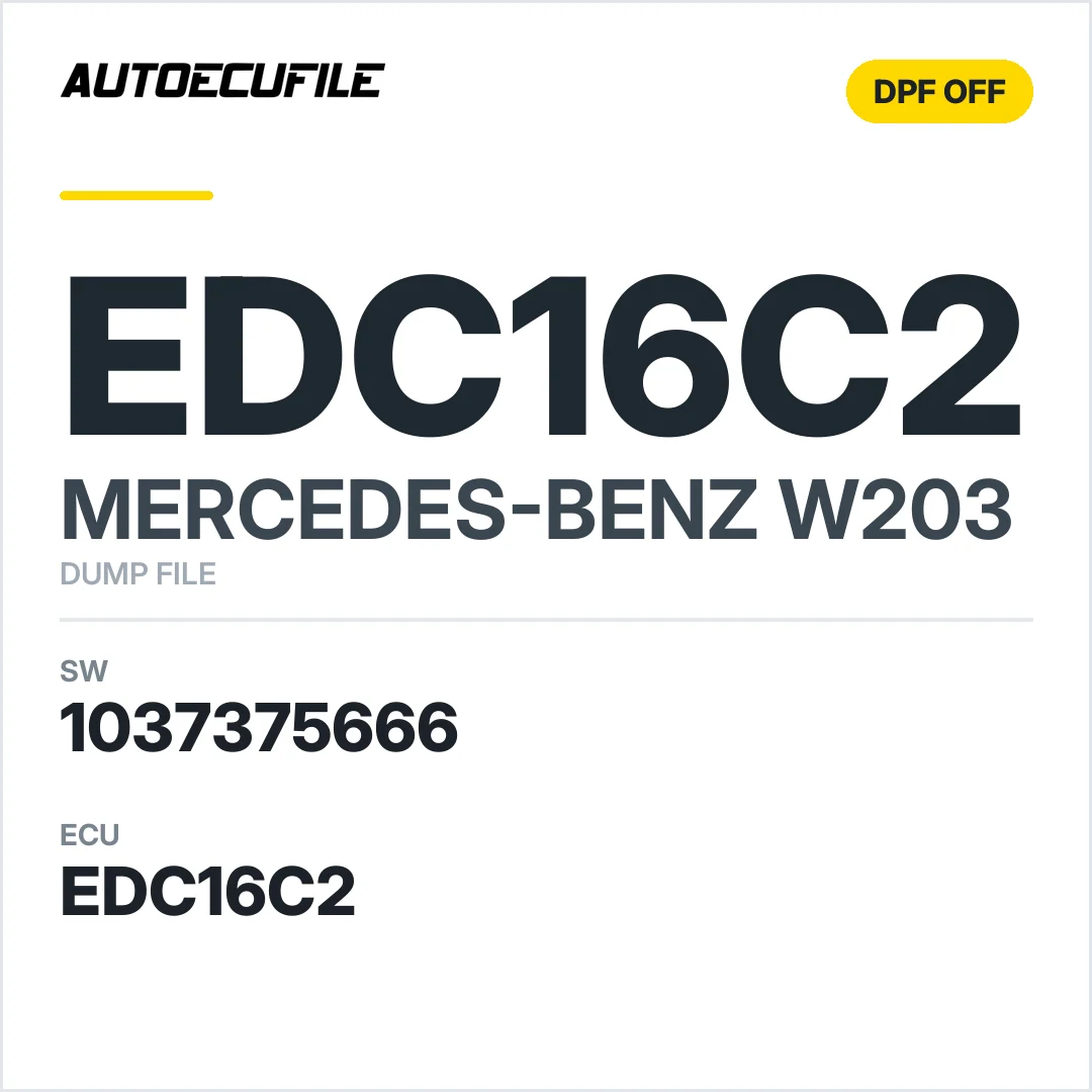 MERCEDES W203 EDC16C2 1037375666 DPF OFF DUMP
