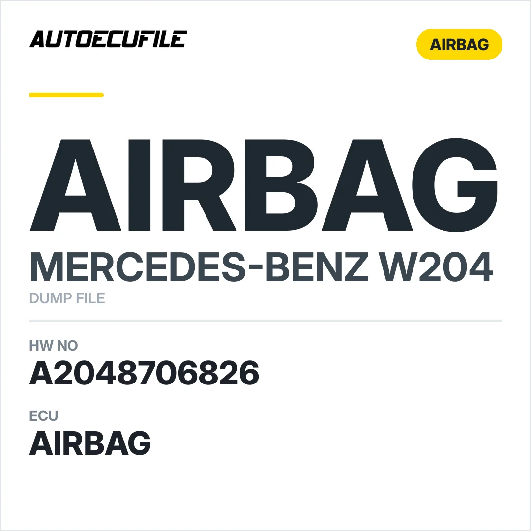 MERCEDES W204  AIRBAG A2048706826 DUMP
