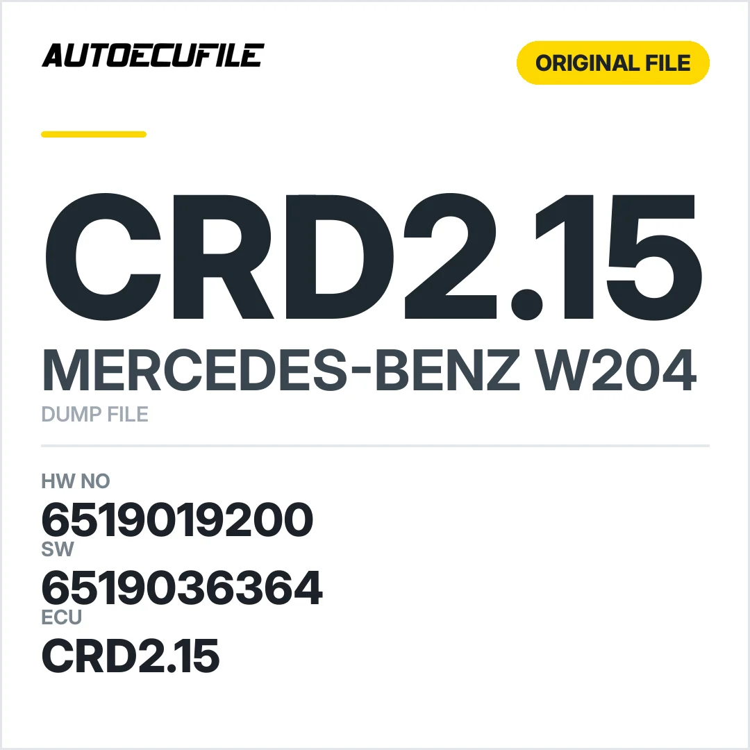 MERCEDES W204 CRD2.15 6519019200 6519036364 DUMP