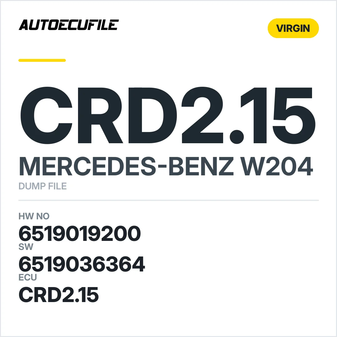 MERCEDES W204 CRD2.15 6519019200 6519036364 VIRGIN DUMP