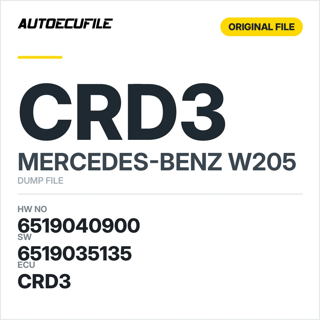 MERCEDES W205 CRD3 6519035135 6519040900  DUMP