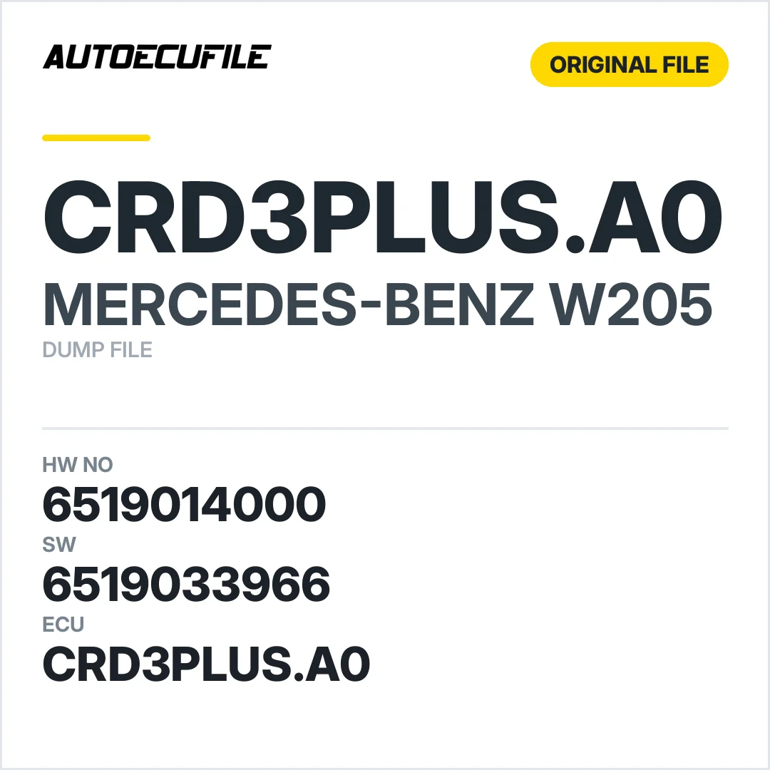 MERCEDES W205 CRD3PLUS.A0  6519014000 6519033966 DUMP