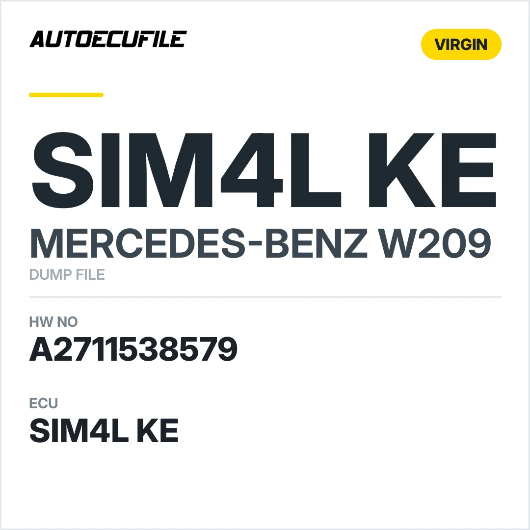 MERCEDES W209 SIM4L KE A2711538579  A0014466902 VIRGIN DUMP