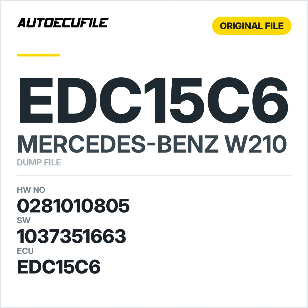 MERCEDES W210 EDC15C6 0281010805 1037351663 DUMP