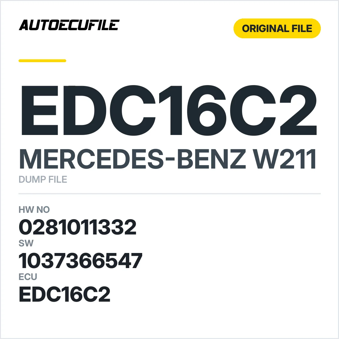 MERCEDES W211 EDC16C2 0281011332 1037366547 DUMP