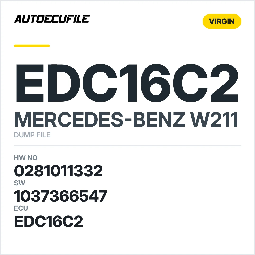 MERCEDES W211 EDC16C2 0281011332 1037366547 VIRGIN DUMP
