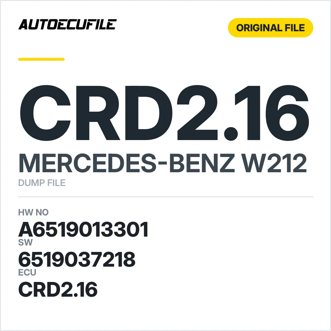 MERCEDES  W212 CRD2.16 A6519013301 6519037218 DUMP