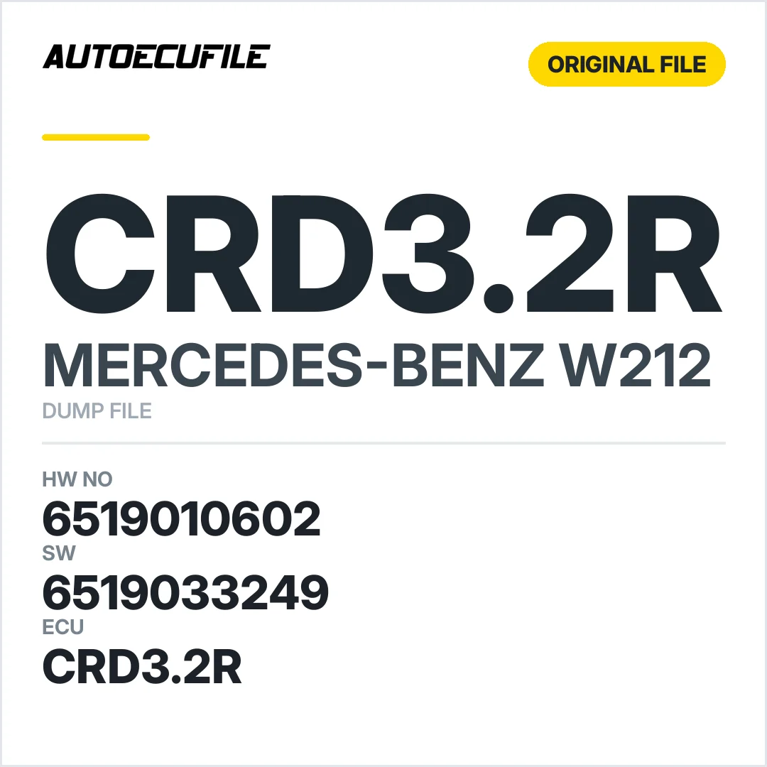 MERCEDES W212 CRD3.2R 6519010602 6519033249 DUMP