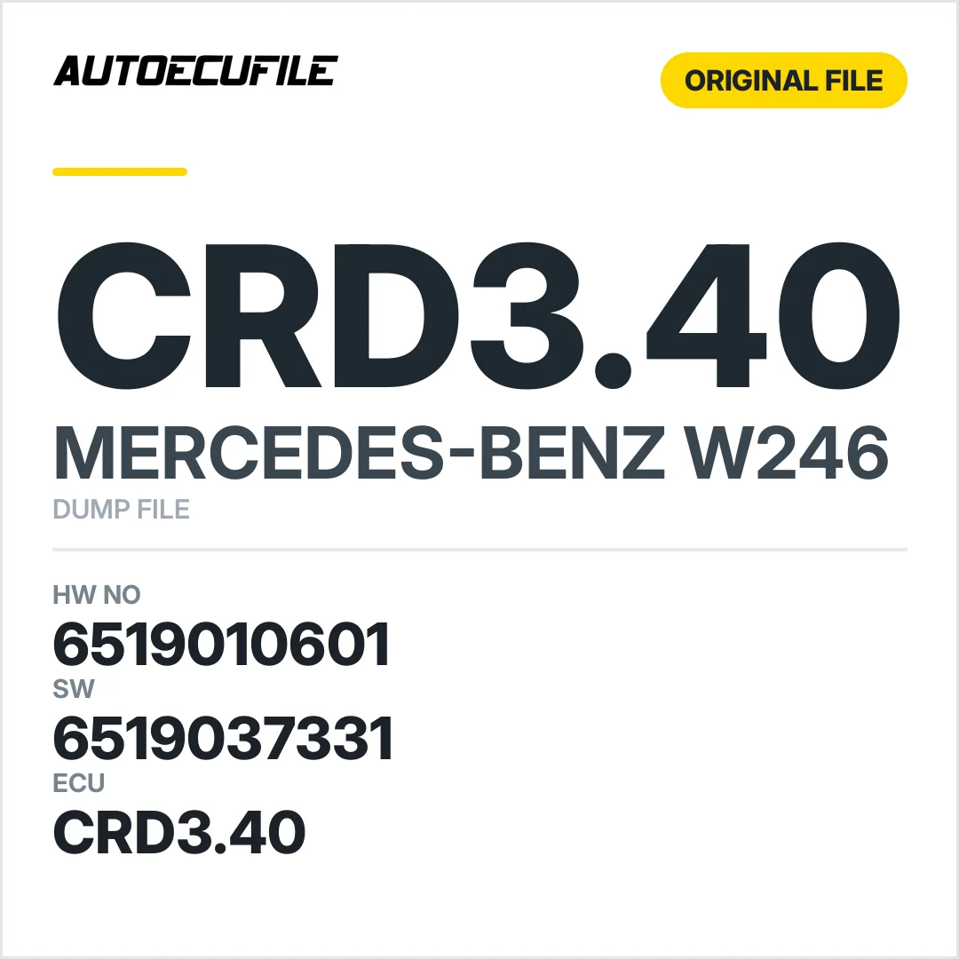 MERCEDES W246 CRD3.40 6519010601 6519037331 DUMP
