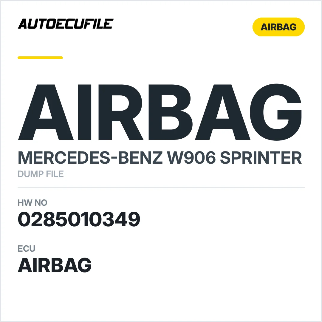 MERCEDES W906 SPRINTER AIRBAG 0285010349 DUMP