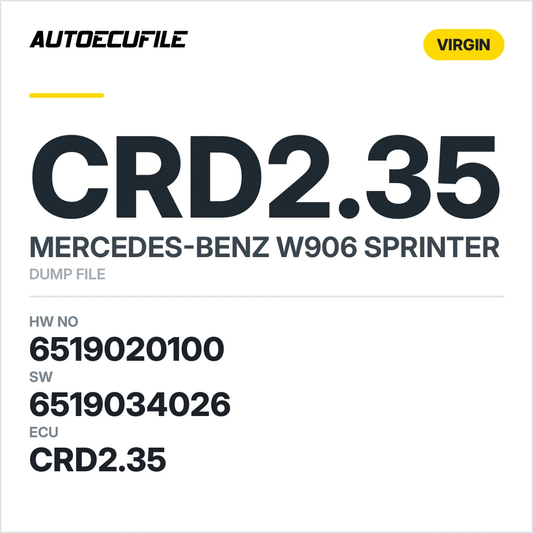 MERCEDES W906 SPRINTER CRD2.35 6519020100 6519034026 VIRGIN DUMP