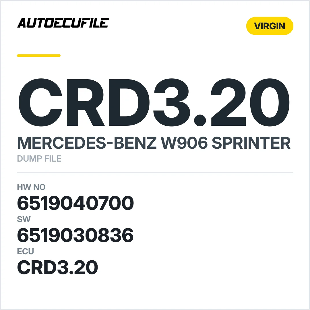 MERCEDES W906 SPRINTER CRD3.20 6519040700 6519030836 VIRGIN DUMP