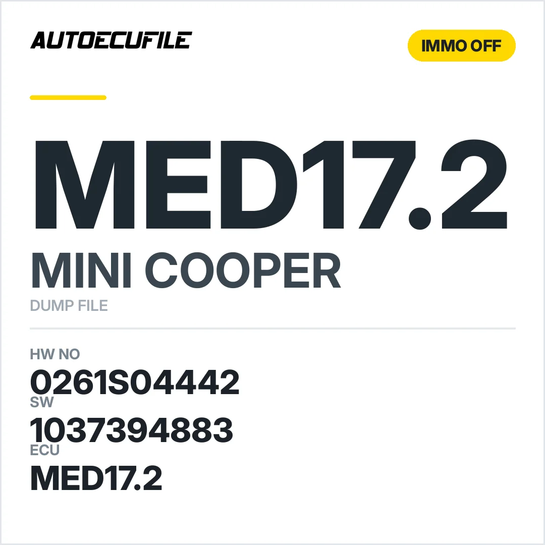 MINI COOPER MED17.2 0261S04442 1037394883 IMMO OFF DUMP