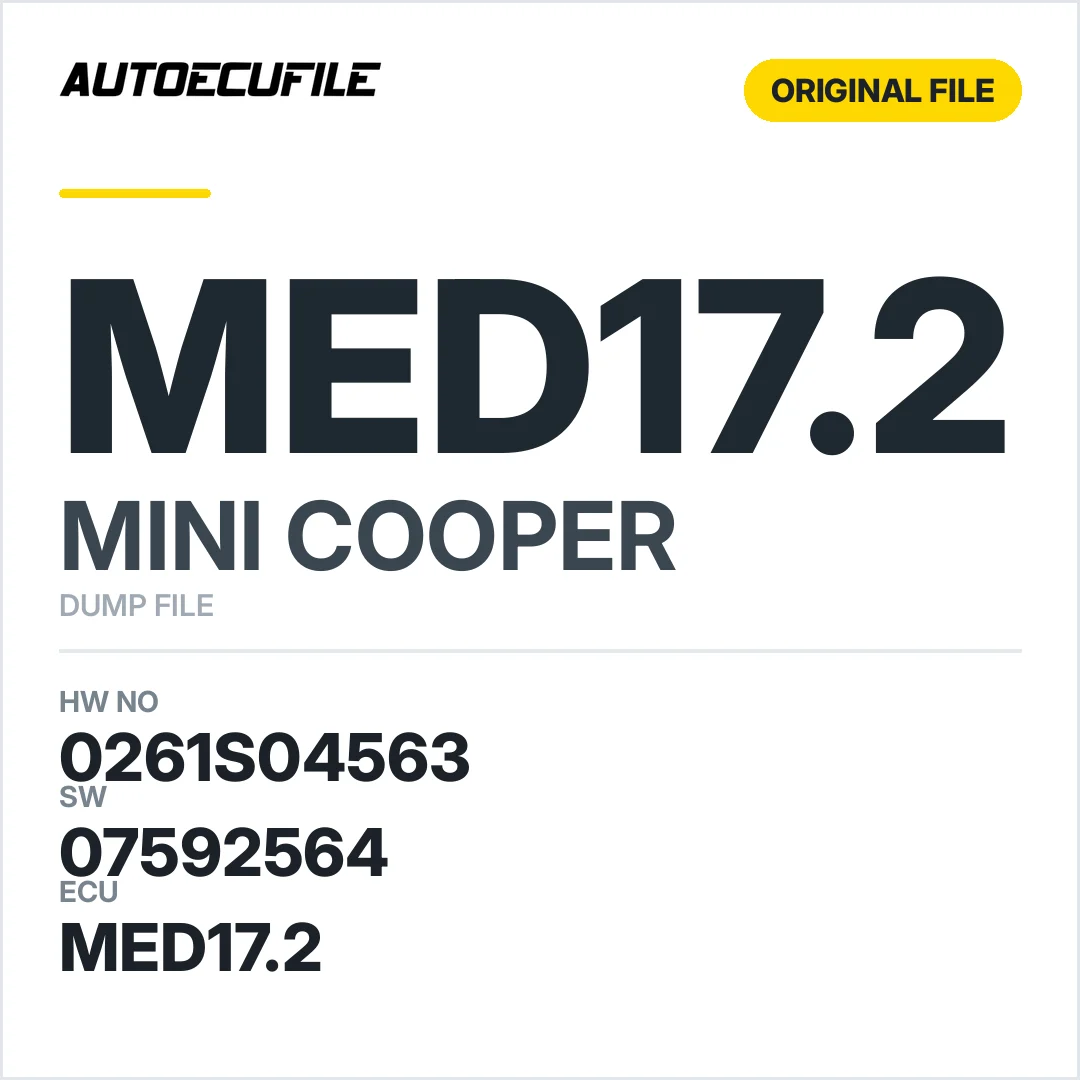 MINI COOPER MED17.2 0261S04563 07592564 DUMP