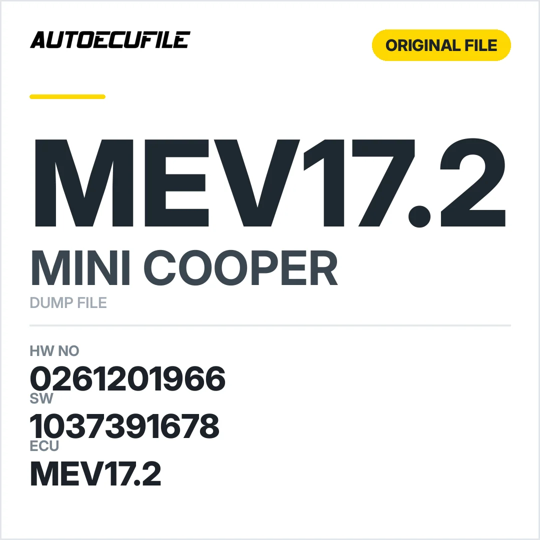 MINI COOPER MEV17.2 0261201966 1037391678 DUMP