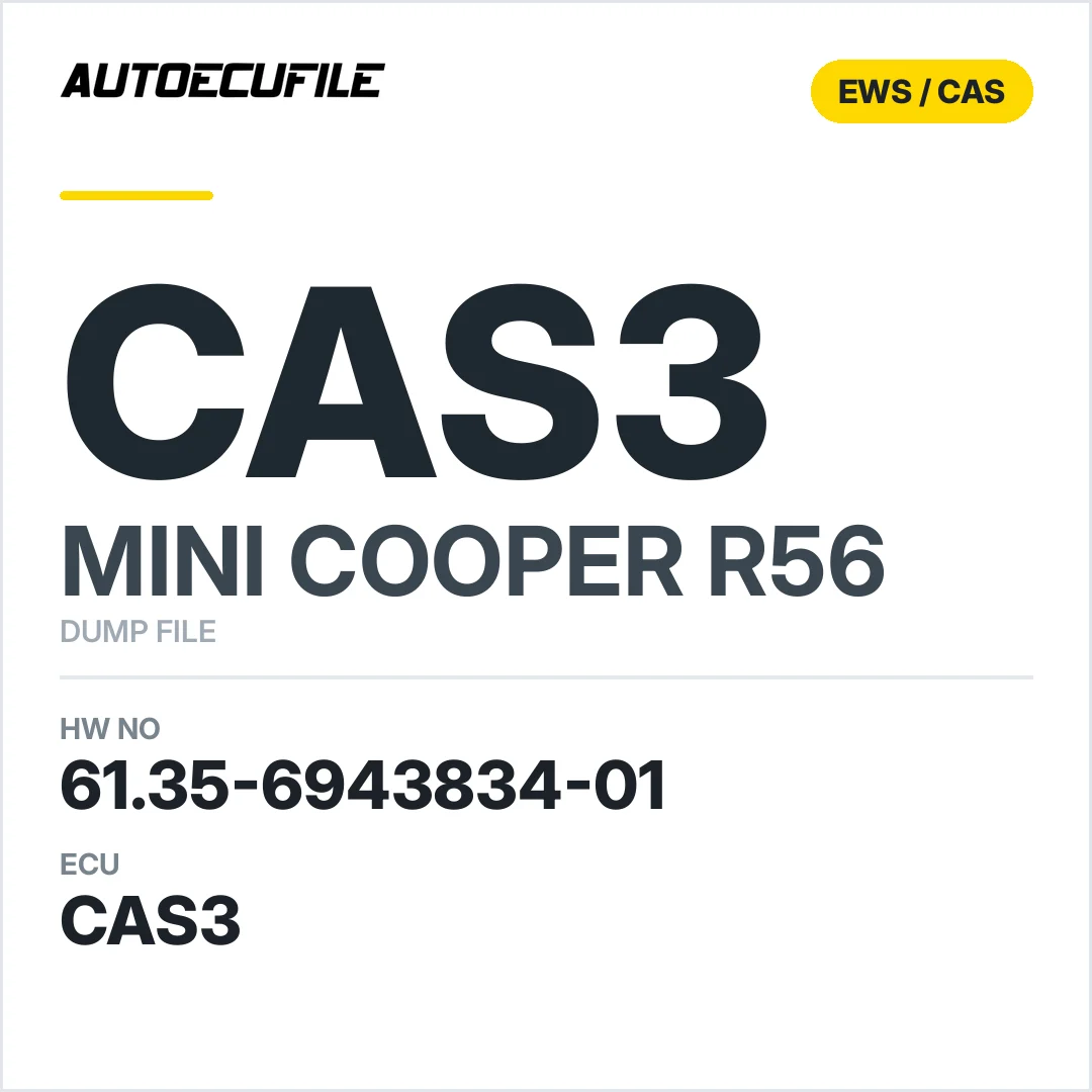 MINI COOPER R56 CAS3 61.35-6943834-01 DUMP