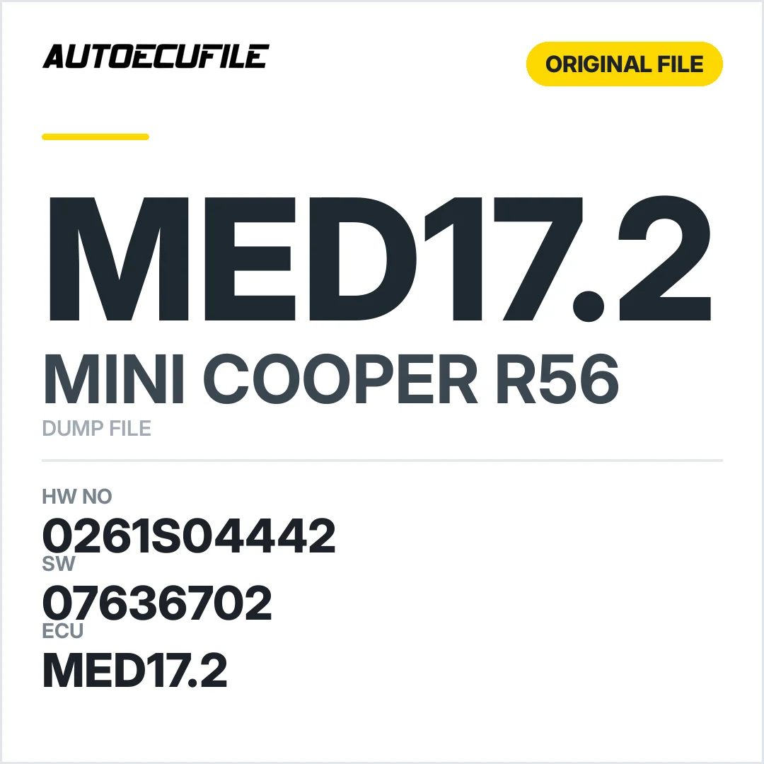 MINI COOPER R56 MED17.2  0261S04442 1037394883 07636702 DUMP