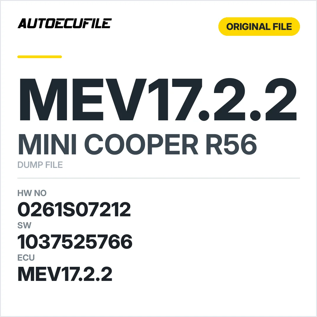 MINI COOPER R56 MEV17.2.2 0261S07212 1037525766 DUMP