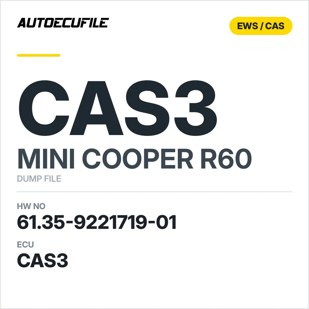 MINI COOPER R60 CAS3 61.35-9221719-01 DUMP