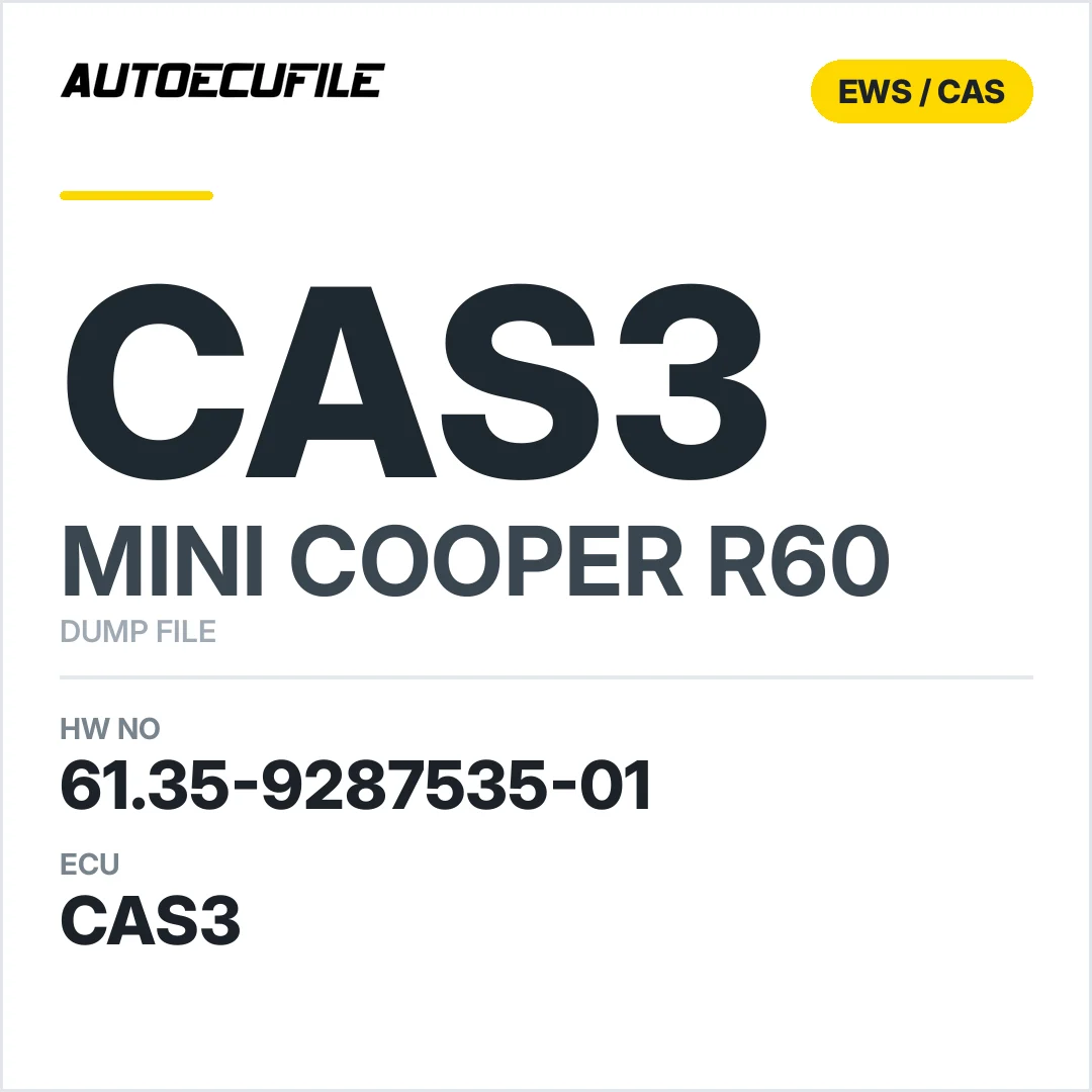 MINI COOPER R60 CAS3 61.35-9287535-01 DUMP