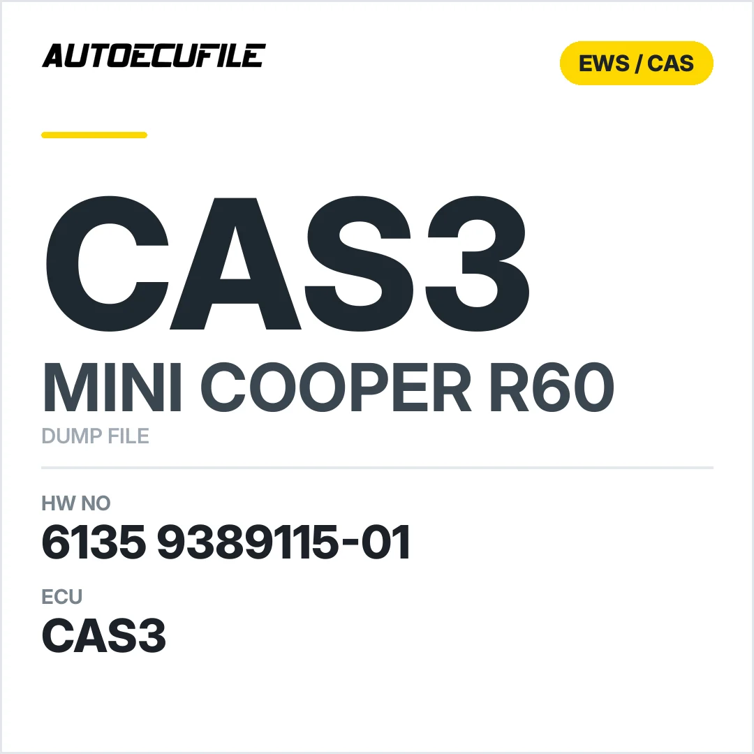 MINI COOPER R60 CAS3 6135 9389115-01 DUMP