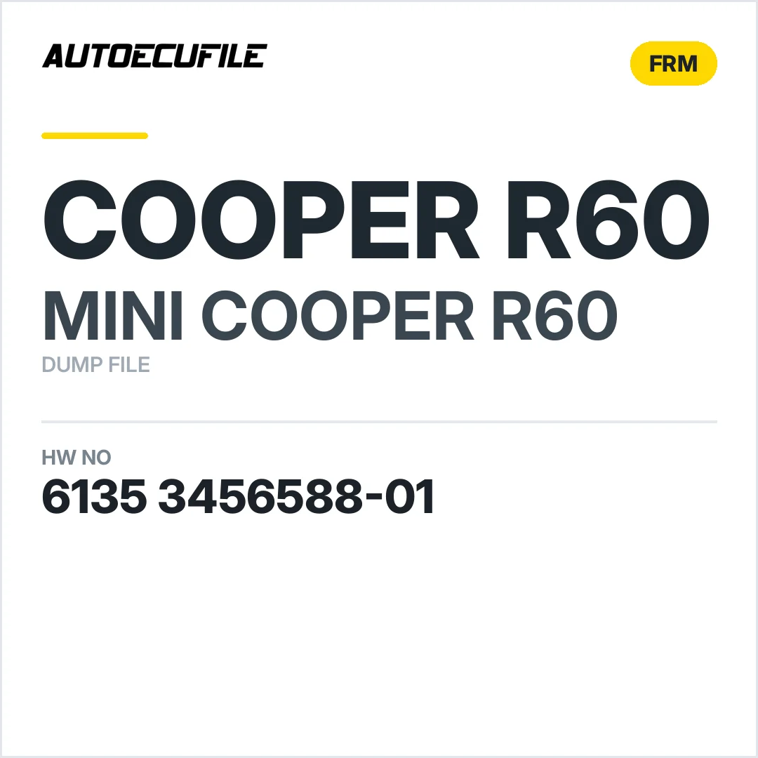 MINI COOPER R60 FRM 6135 3456588-01 DUMP