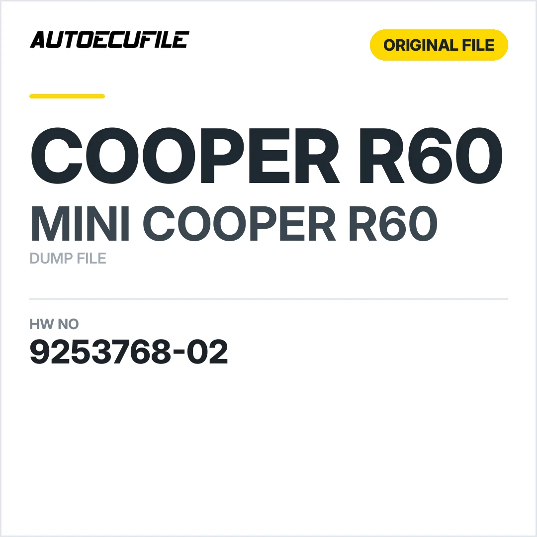 MINI COOPER R60  SZL 9253768-02 DUMP