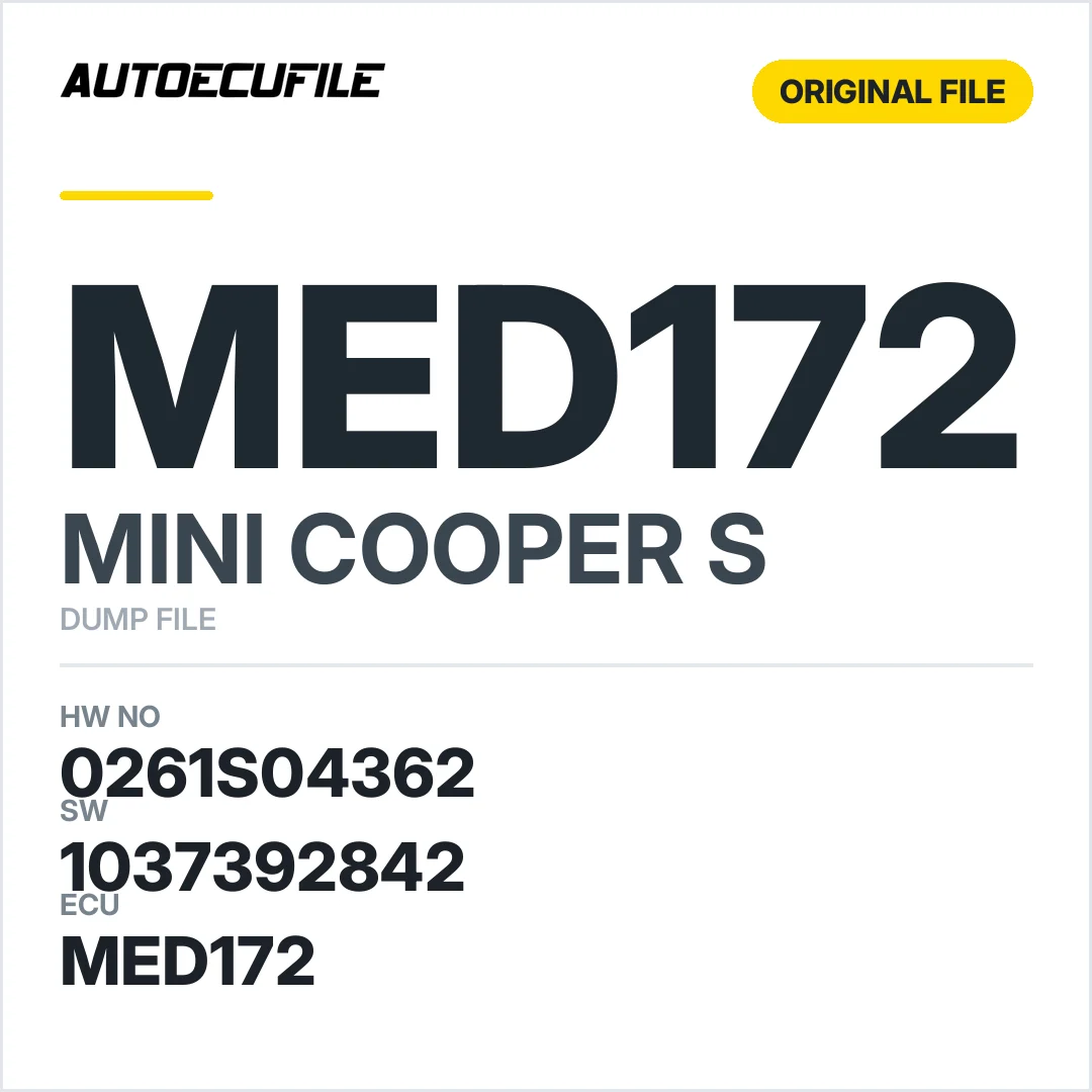 MINI COOPER S MED172 0261S04362 1037392842 DUMP