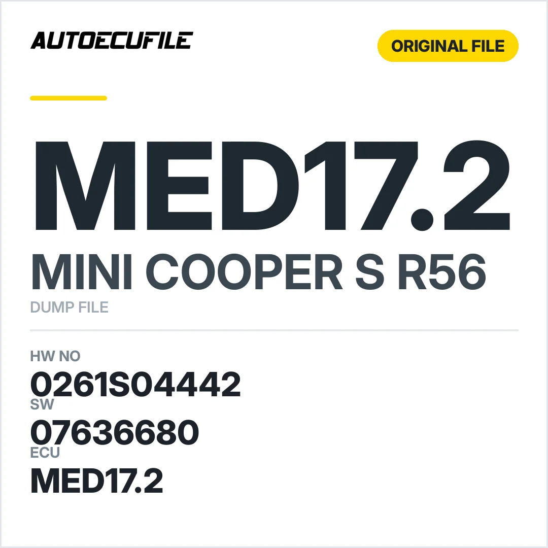 MINI COOPER S R56 MED17.2 0261S04442 1037394883 07636680 DUMP