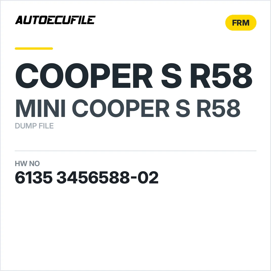 MINI COOPER S R58 FRM 6135 3456588-02 DUMP