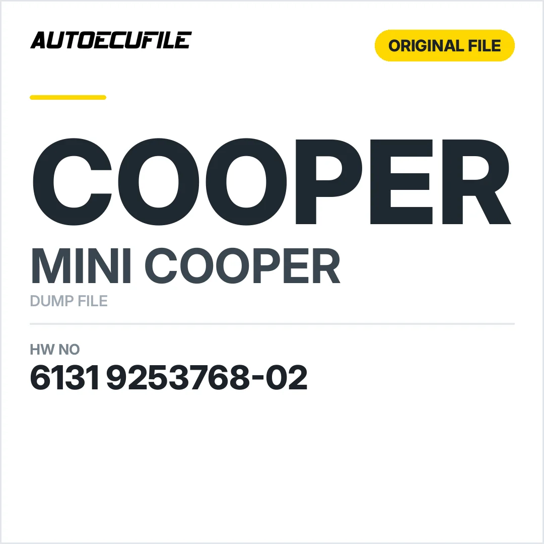 MINI COOPER SZL 6131 9253768-02 DUMP