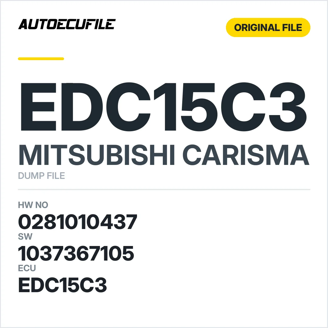 MITSUBISHI CARISMA EDC15C3 0281010437 1037367105 DUMP