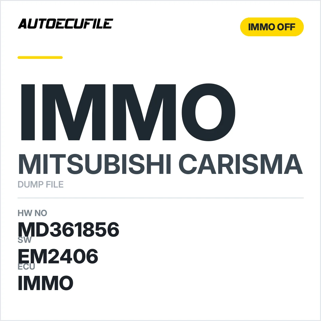 MITSUBISHI CARISMA MD361856 E2T68483 EM2406 IMMO OFF DUMP
