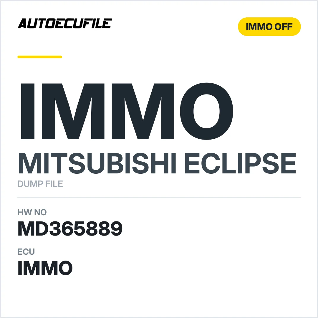 MITSUBISHI ECLIPSE  MD365889 E2T70284 IMMO OFF DUMP