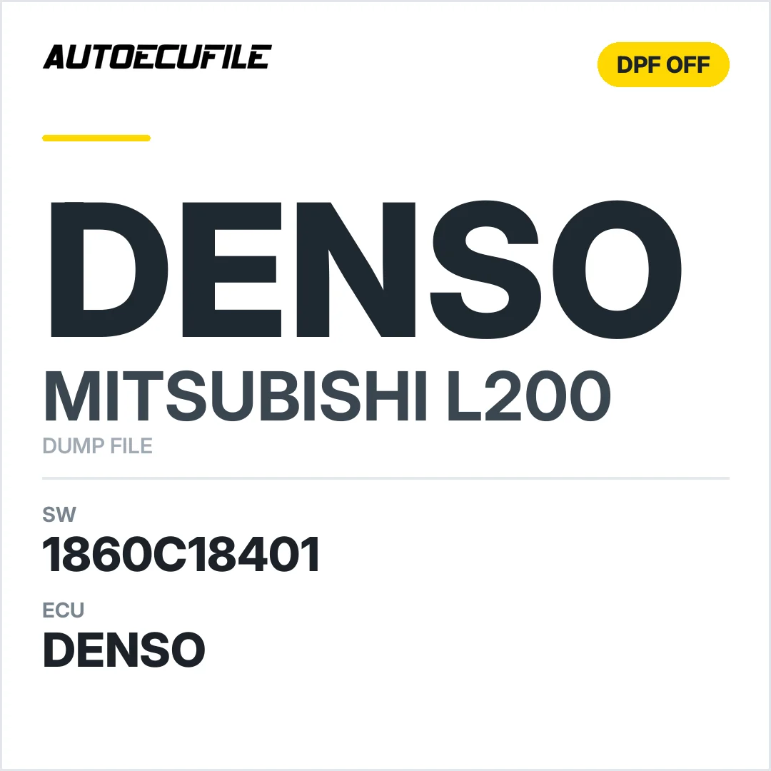 MITSUBISHI L200 DENSO 1860C18401 DPF EGR OFF DUMP