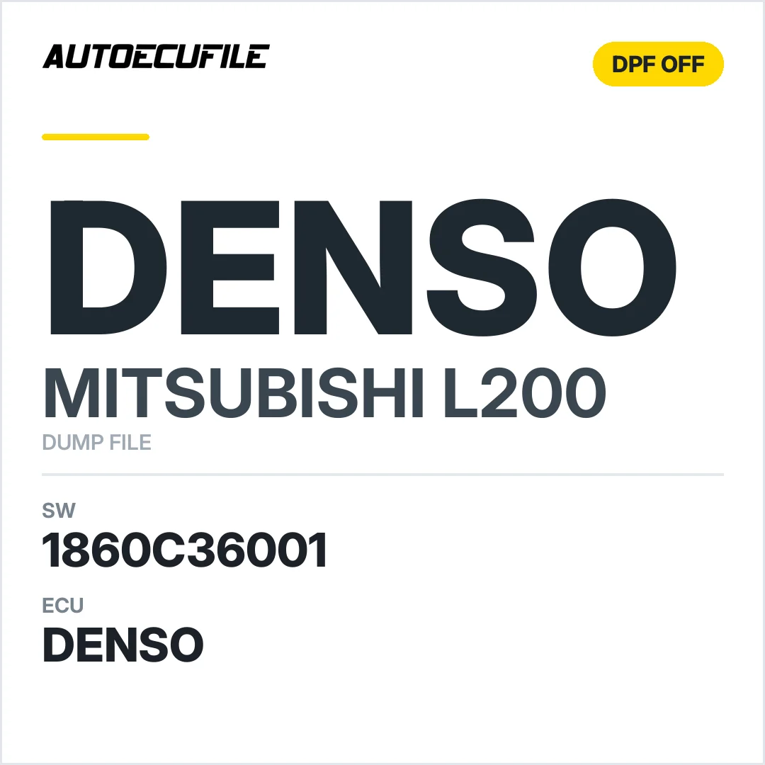 MITSUBISHI L200 DENSO 1860C36001 DPF EGR OFF DUMP