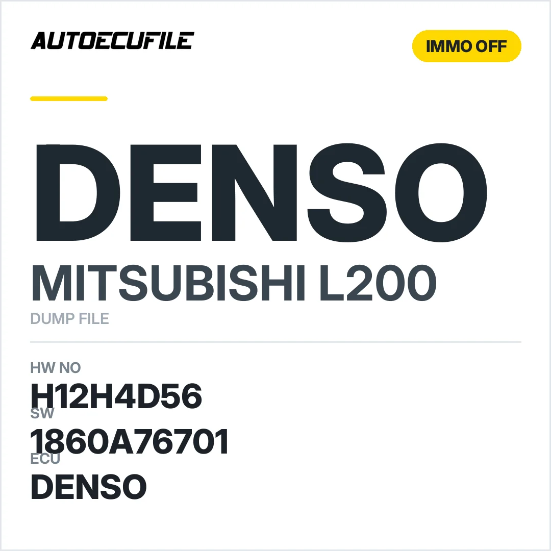 MITSUBISHI L200 DENSO H12H4D56 1860A76701 IMMO OFF DUMP